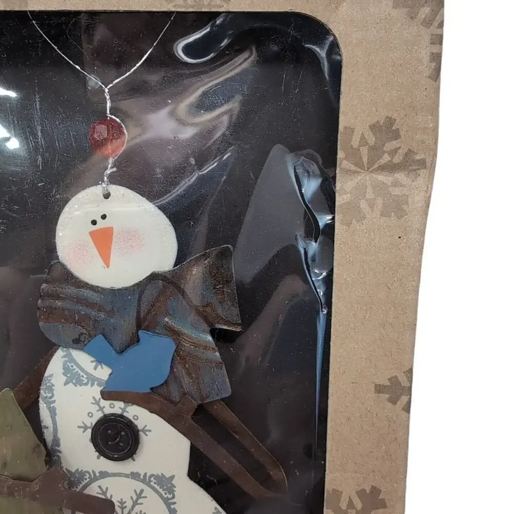 Snowman Santa Christmas Ornaments‎ Metal Winter Dreams 2 Boxes 4 pc NEW NWT